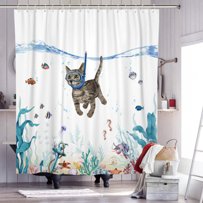 Drôle de rideau de douche avec crochets