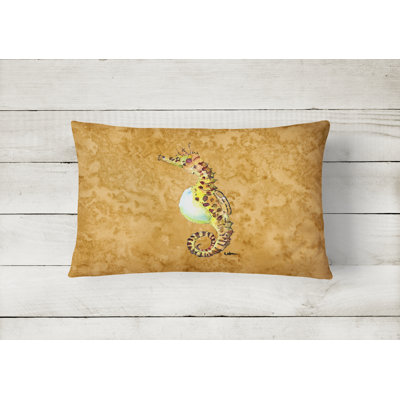 Seahorse Outdoor Reversible Throw Pillow