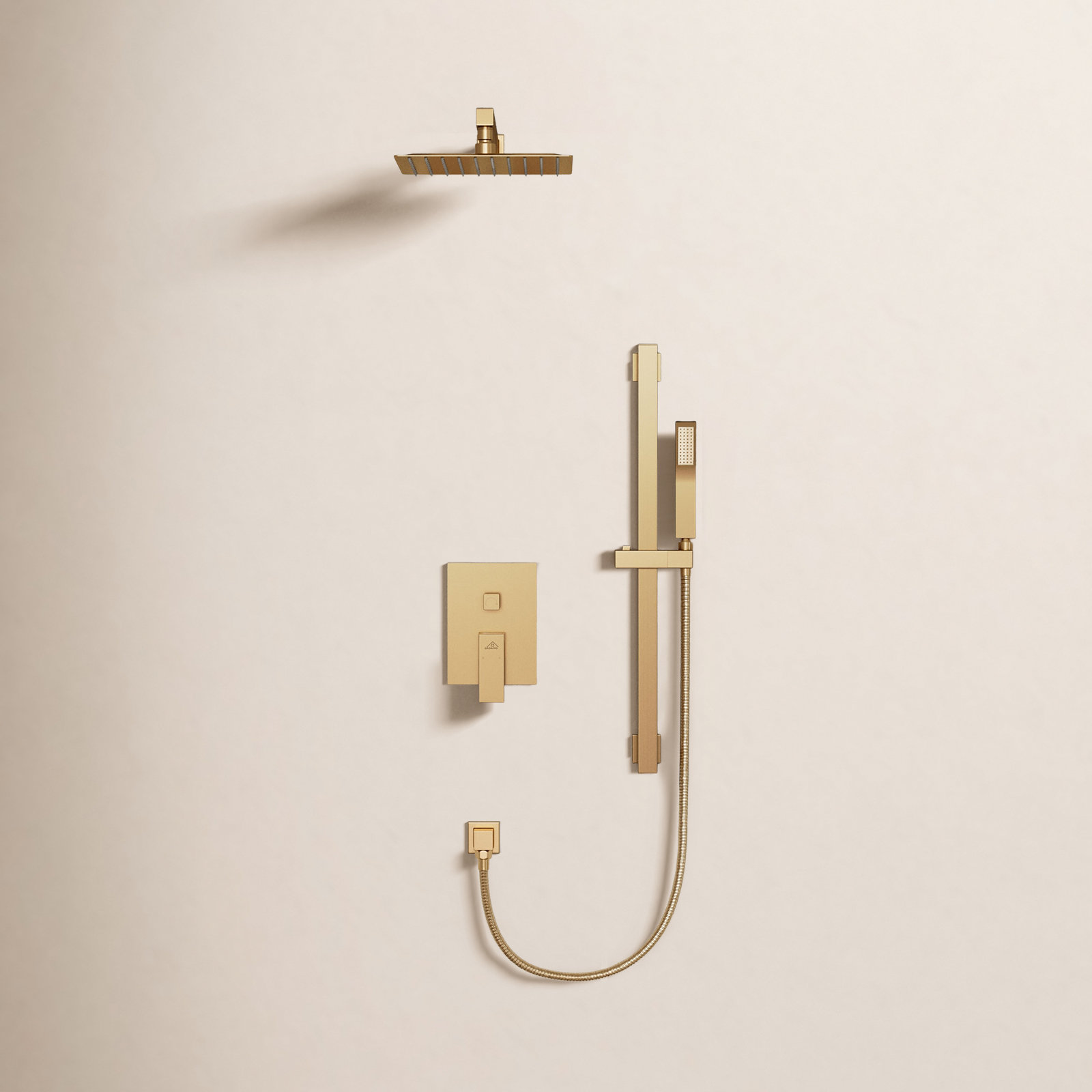 Slidea Complete Rainfall Shower System, Brushed Gold
