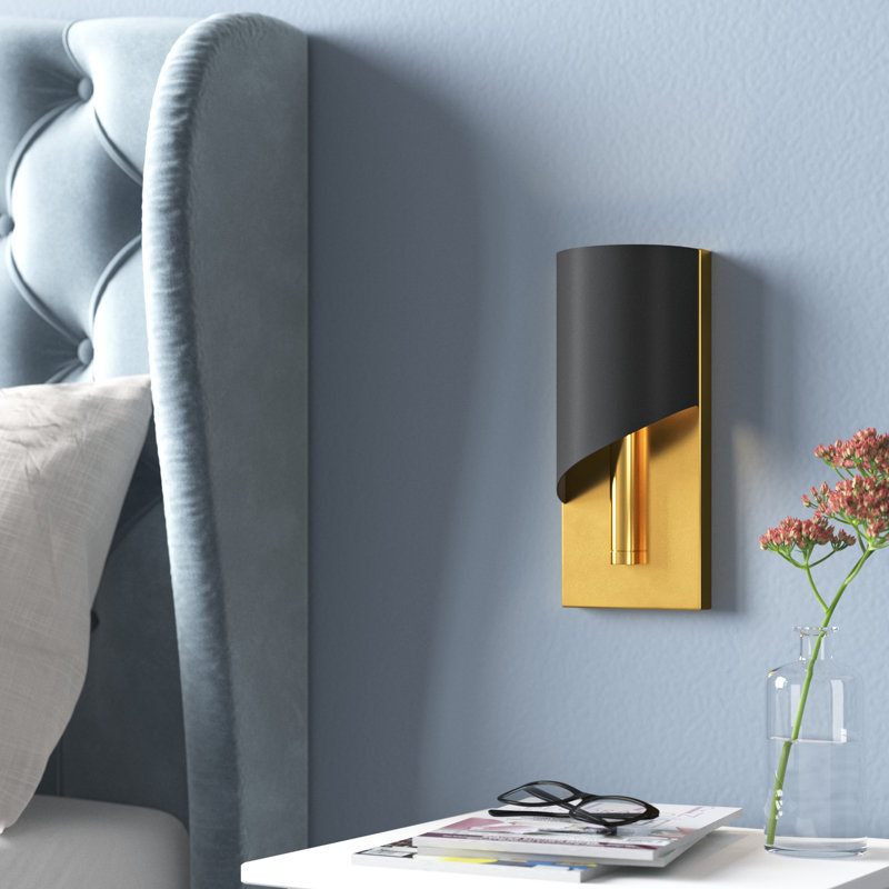 Gigi Heritage Brass and Satin Black Dimmable Wall Sconce