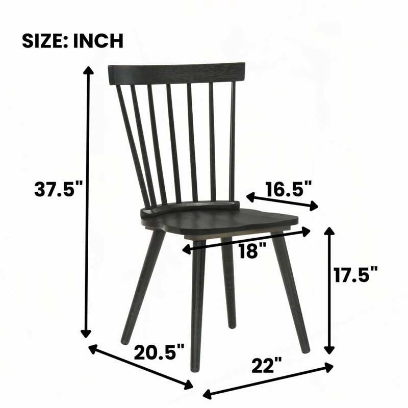 Chaise de salle à manger Farmhouse, Noir