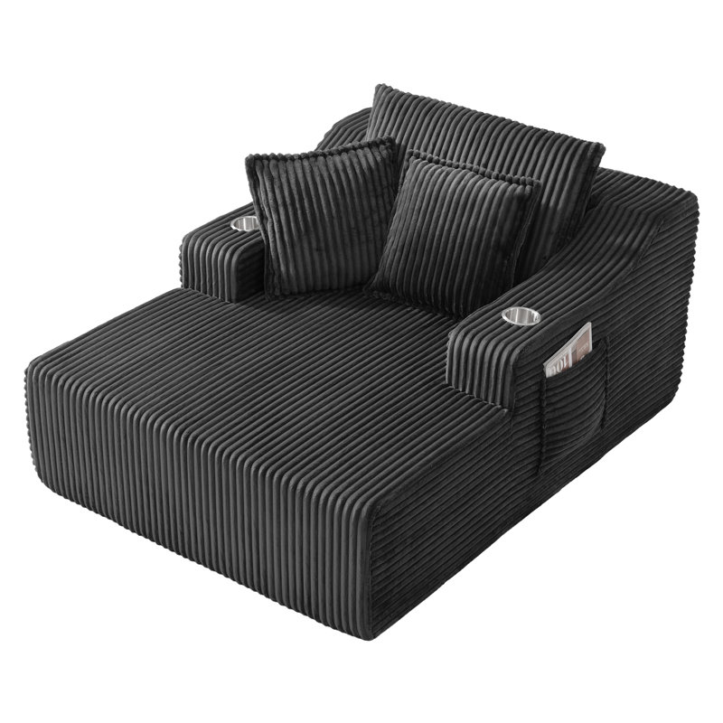 Canapé-lit rembourré 67 po avec coussins et 3 coussins d'intérieur 67 po, Gris