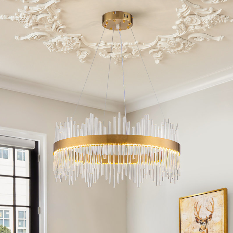 Regazzi Dimmable LED Round Ceiling Light Drum Chandelier