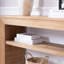 Console rustique en bois massif avec tablette de rangement