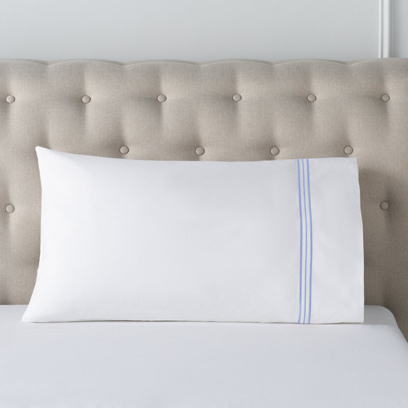 Trio Pillowcases (Pair), Standard Pillowcases, French Blue
