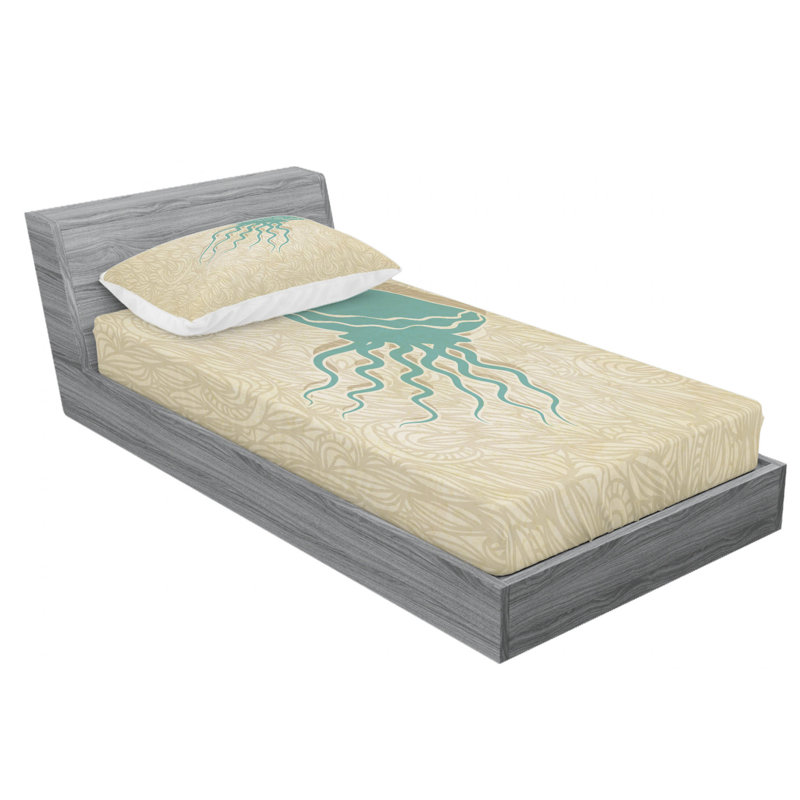 Jellyfish Microfiber Sheet Set, Twin XL Sheet Set + Fitted Sheet + 1 Pillowcase