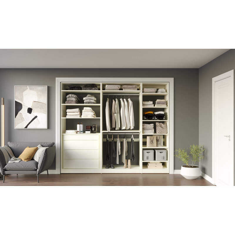 Closet System Reach-In Sets 36/36/24 Inches, White