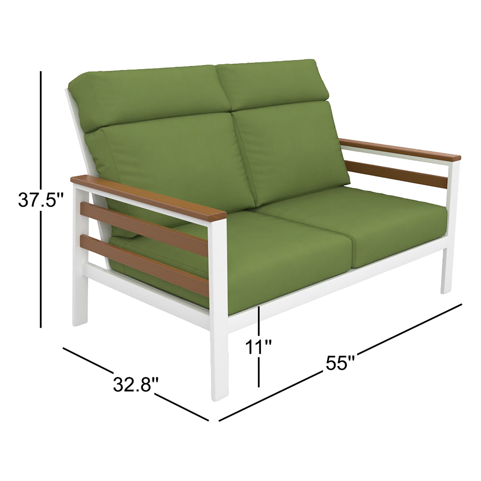Townsend 55" Sunbrella® Patio Loveseat, Spectrum Cilantro