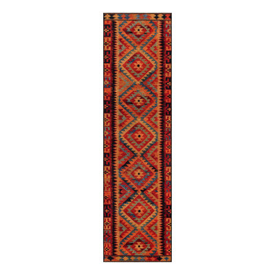 Tapis d'intérieur / extérieur en polypropylène tissé à la machine Lidio - rouge / jaune / bleu
