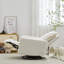 Fauteuil inclinable oscillant avec fonction pivotante et revêtement en lin-116844433