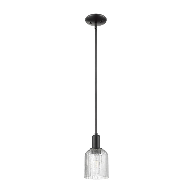 Downtown Urban - Voile de mariée - Mini-luminaire suspendu 1 tige, H 9,63 po x l 5 po x P 5 po, Grainé, Noir mat