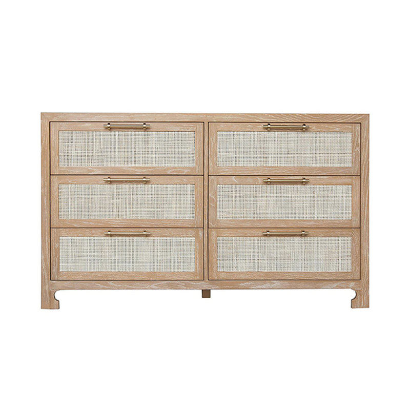 Carla 6 - Drawer Dresser, Cerused Oak