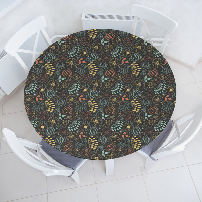 Bungalow Rose Botanical Fitted Round TableclothMulticolor 88510