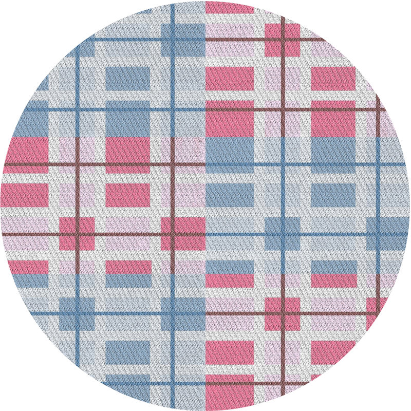 Geometric Indoor Rug, Round 7'