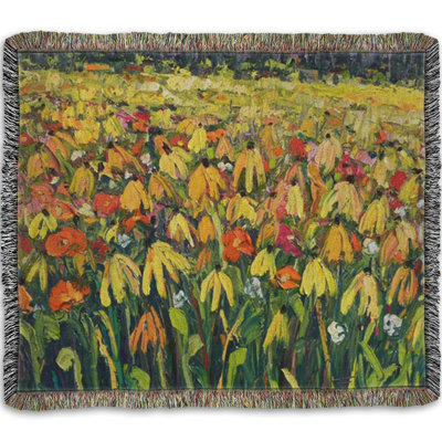 Woven Throw Blanket, Coneflowers by Jeff Boutin