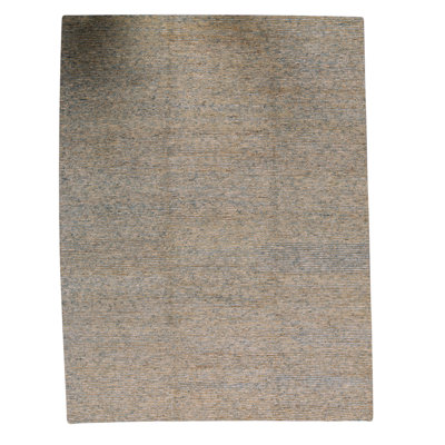 Tapis bleu clair / doré de haute qualité noué à la main