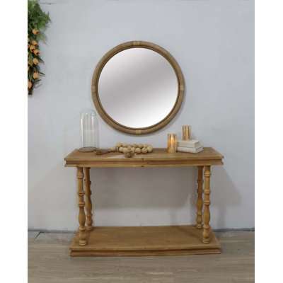 Miroir rond en rotin 31,9 po