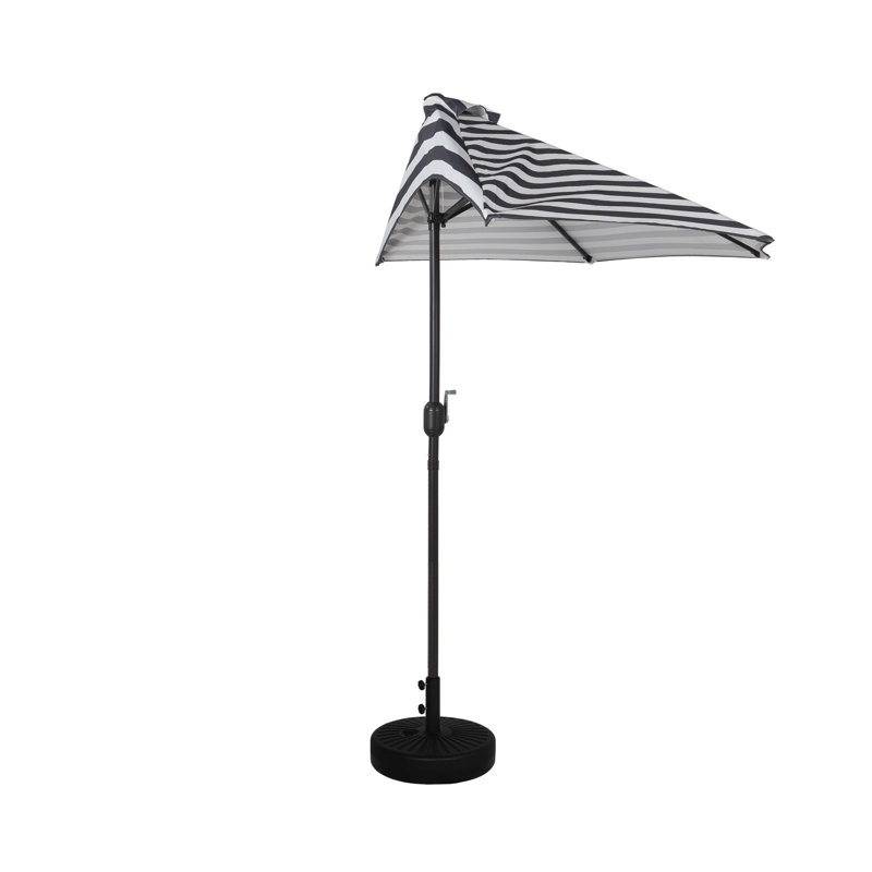 Parasol de marché 9 pi Nicholls, Rayures blanc / noir