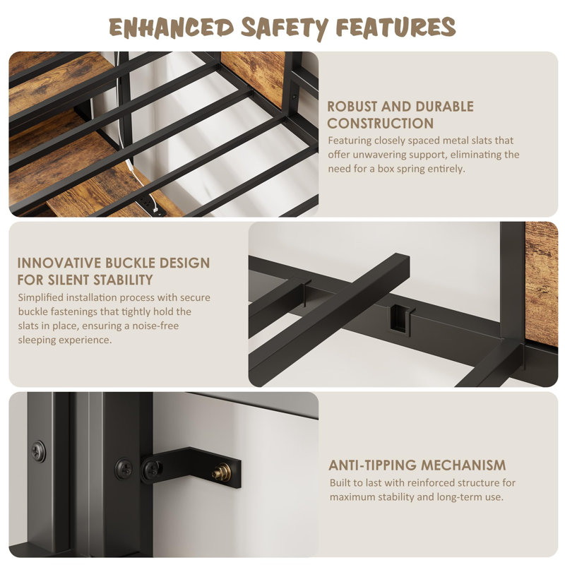 Lit mezzanine simple pour adolescent avec de larges escaliers antidérapants, lumière DEL RVB et chargement USB, panneau perforé de bureau intégré et tiroirs à tablettes de rangement multiples, cadre en métal renforcé pour la chambre des garçons