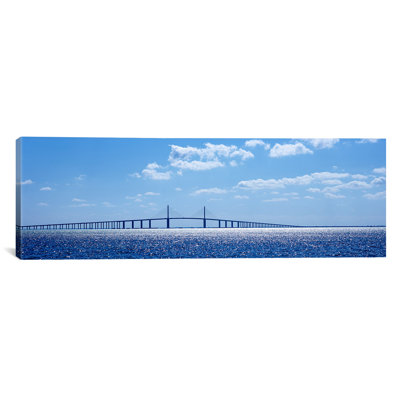 Pont skyway panoramique soleil, tampa bay, floride, reproduction de photo sur toile