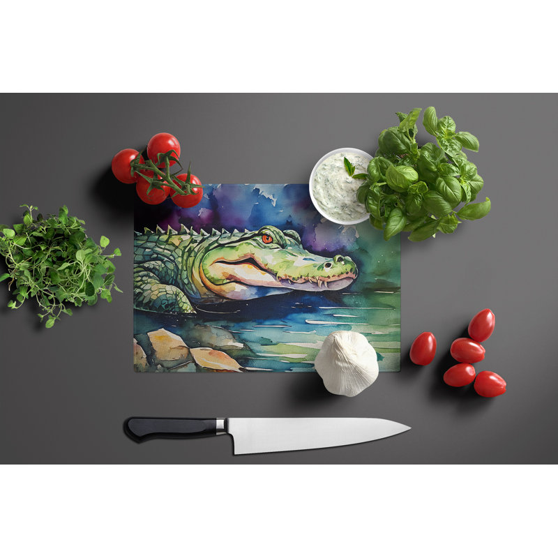 Alligator Glass Cutting Board Large