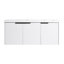 Meuble-lavabo mural 48 po avec lavabos doubles en résine et rangement ouvert, blanc