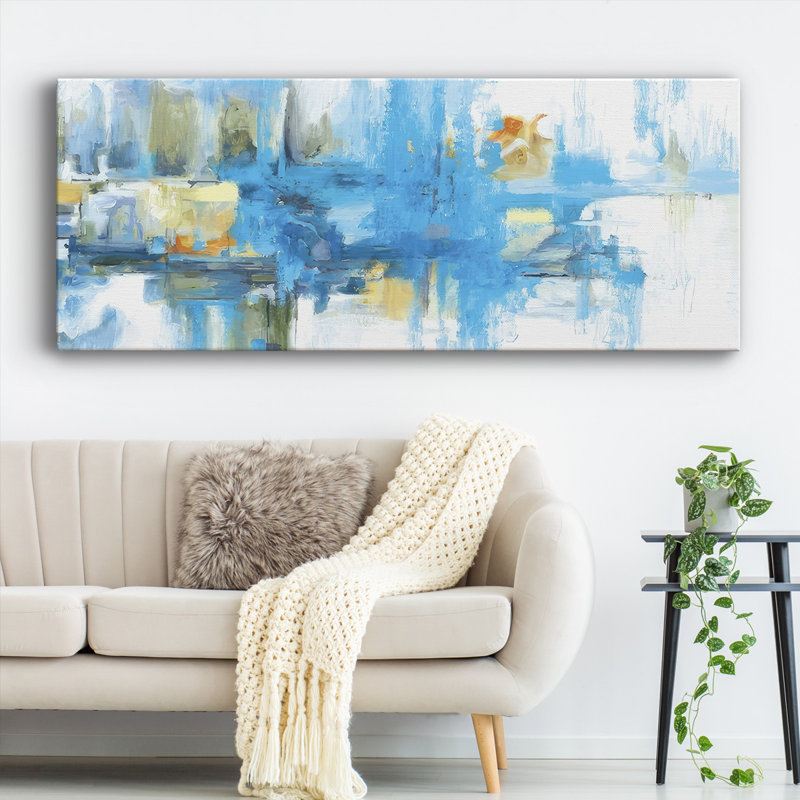 Metro Blue -Gallery Wrapped Canvas, 12" H x 30" W x 1.5" D