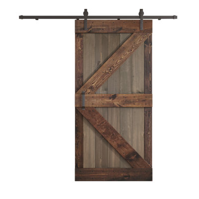Porte de grange nouée à panneaux en bois et métal K Series