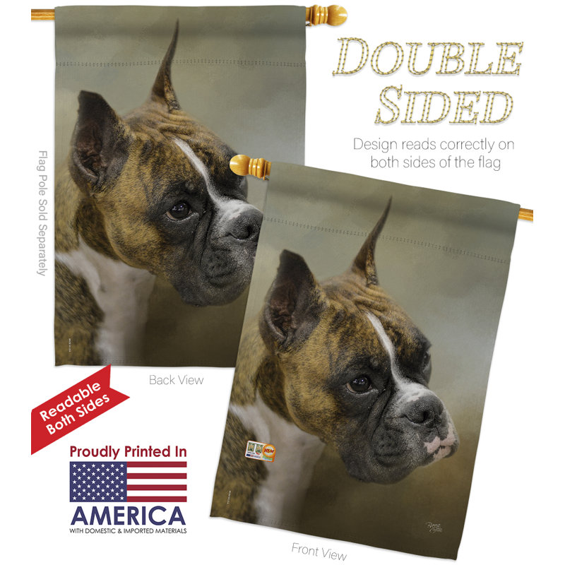 Boxer en bois 2 faces 40 x 28 po Ensemble de drapeaux