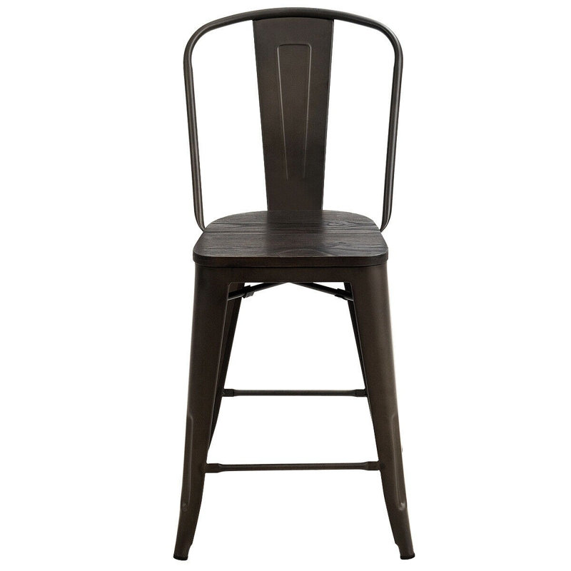 Deffrick Counter Stool with Metal Frame, Gun