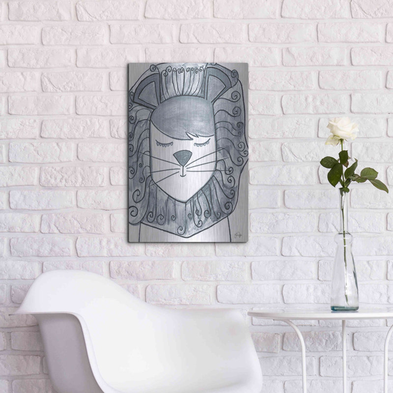 «Whimsical Baby Lion» par Yass Naffas Designs, art mural en métal, H 24 po x l 16 po