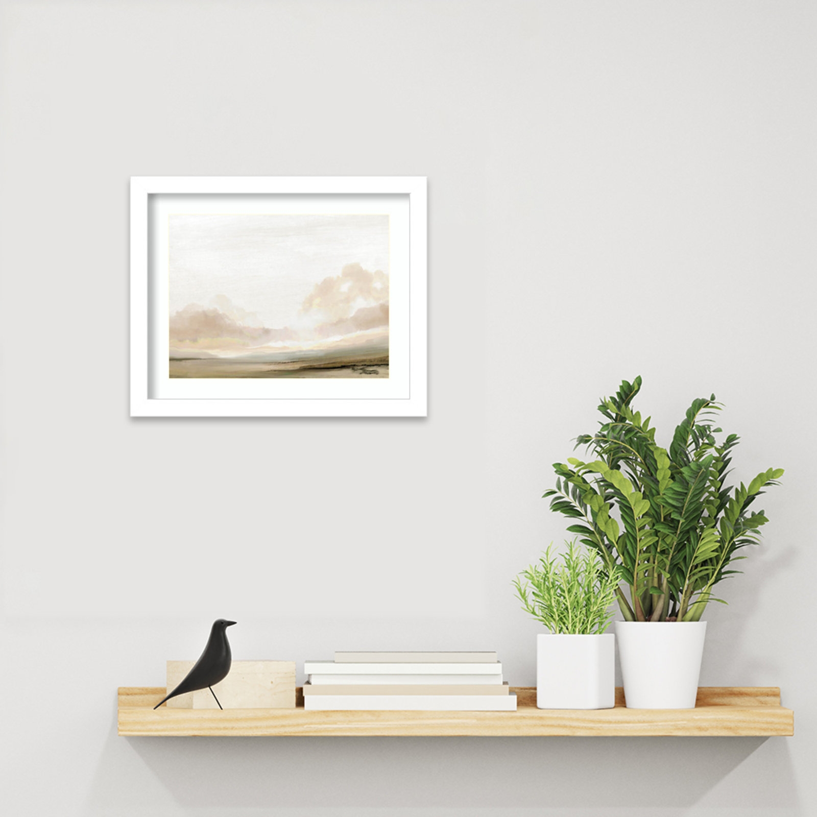 Southern Landscape by Dan Hobday, 11" H x 13" W x 1" D, White