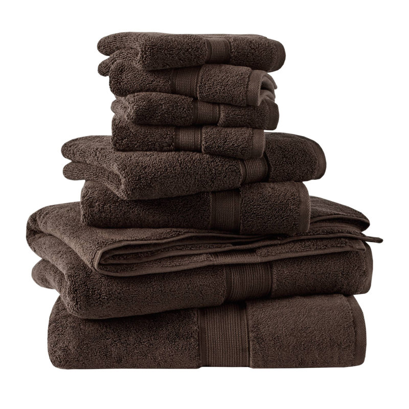 Ensemble de serviettes 100% coton absorbant 800GSM, Brun