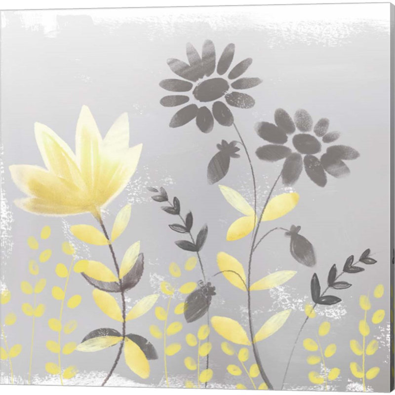 «Soft Nature» jaune et gris par Northern Lights, art sur toile (ensemble de 3)
