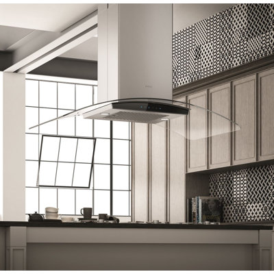 Elica 42" Stainless Steel 600 CFM Ducted (Vented) Island Range Hood with Removable Filter