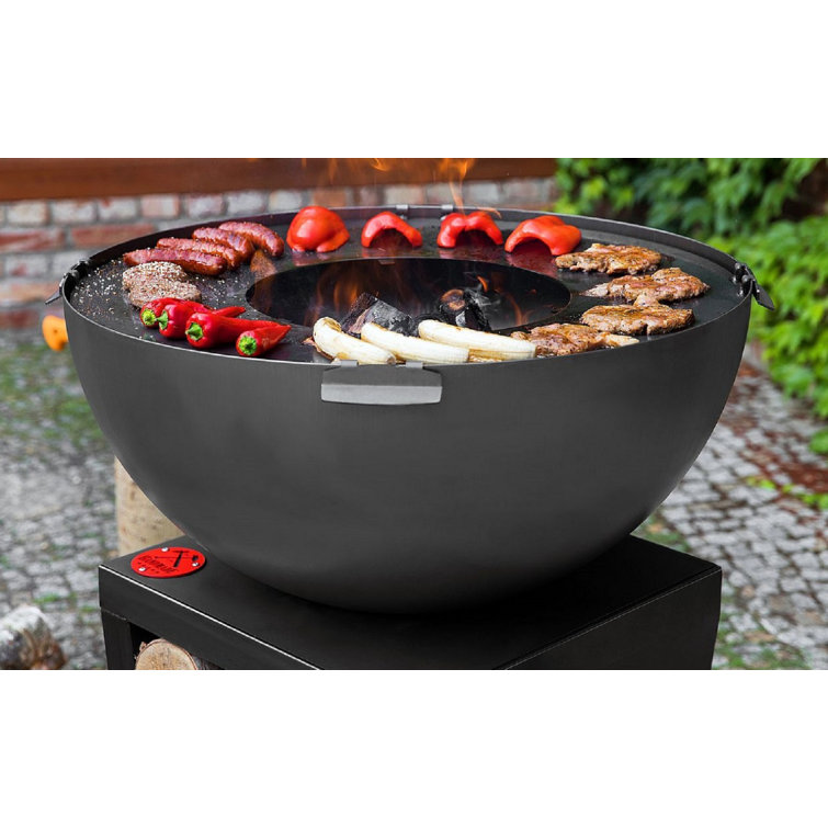 Dakota Fields Aleighya 102cm W x 102cm D Steel Cooking Plate With Grill