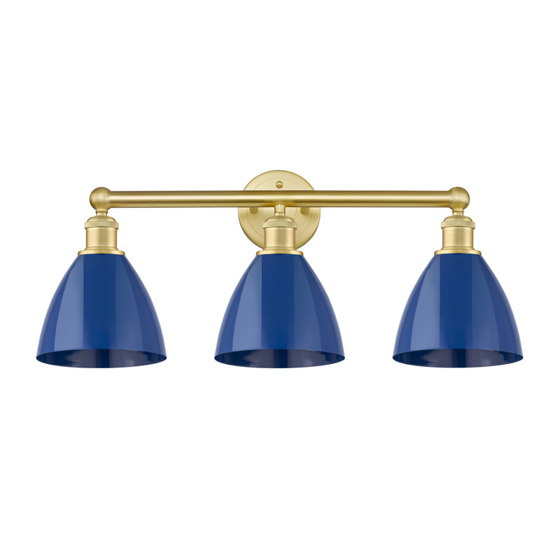 Anglie 3 - Light Dimmable Vanity Light, Blue, Satin Gold