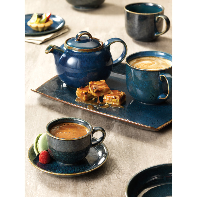Assiettes profondes en mousse bleue Studio Pottery, 10 5/8 po, par Oneida