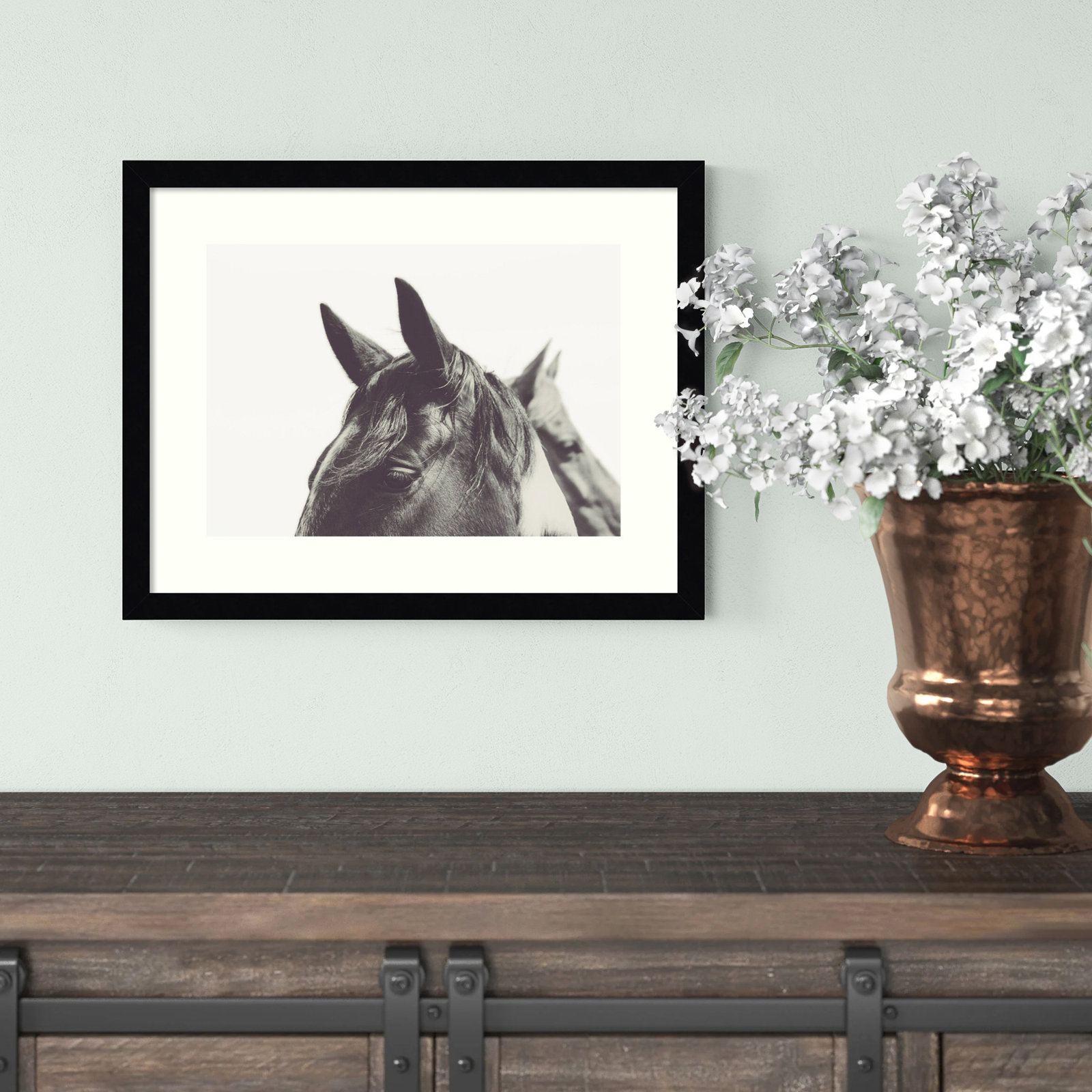 Partner by Emiko And Mark Franzen, 15" H x 19" W x 1.5" D, Black Framed Paper