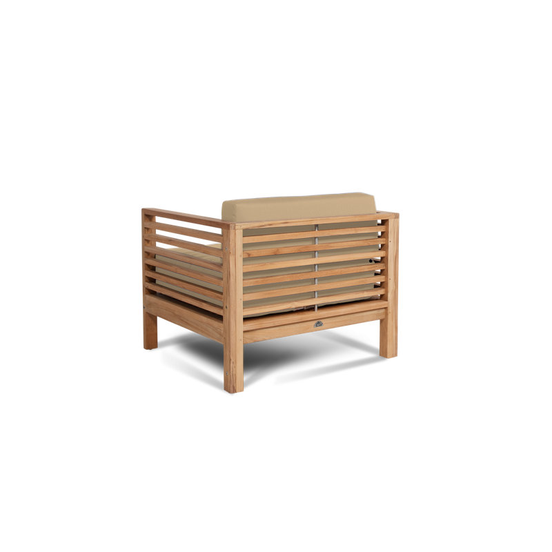 Soleil Patio Chair and Ottoman with Sunbrella Cushions, Sunbrella® Play Camel
