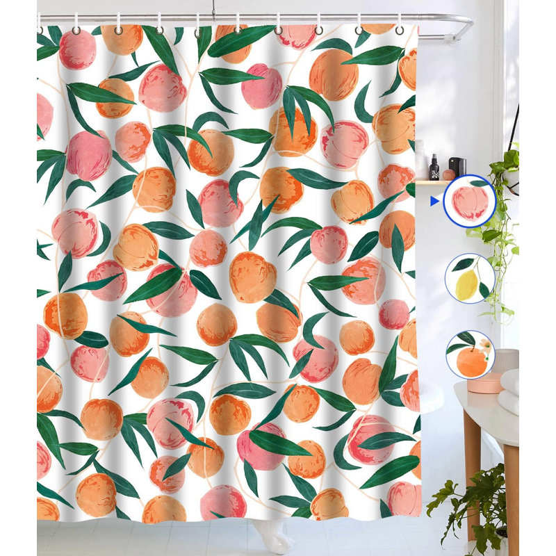 Ensemble de rideau de douche avec crochets Peach