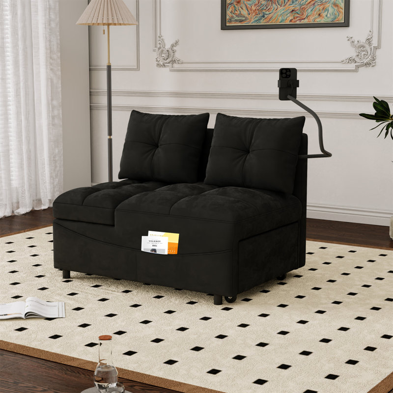 1 canapé-lit pliable polyvalent en 3 longueurs, Noir