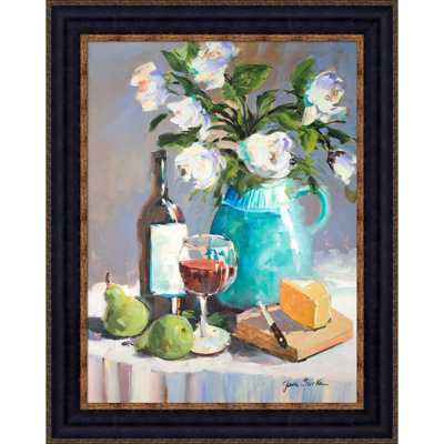 White Pivoines I par Jane Slivka, art mural encadré