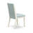 9-Piece Set Contains a Linen White Kitchen Table and 8 Baby Blue Linen Fabric Dining Chairs with High Back - Wire Brushed Linen White.-1575966170