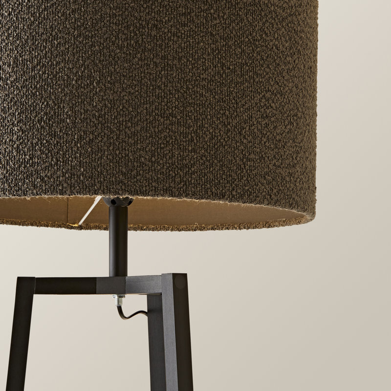 Amandip 137.5cm Tray Table Floor Lamp, Black, No, Charcoal