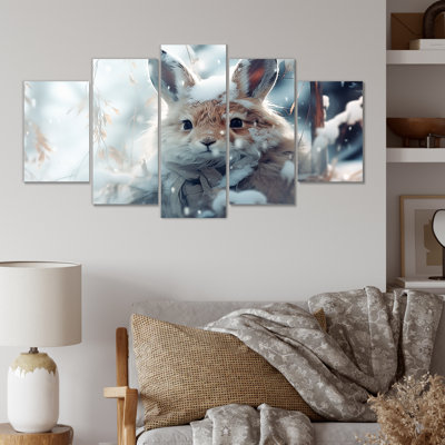 Frosty Bunny Winter Scenery - Winter Landscape Multipanel Wall Art