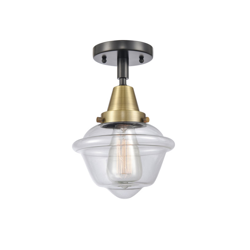 Grourke Glass Flush Mount, Clear, Black Antique Brass