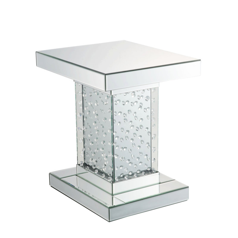 Table de bout en miroir, table de chevet carrée pour la maison