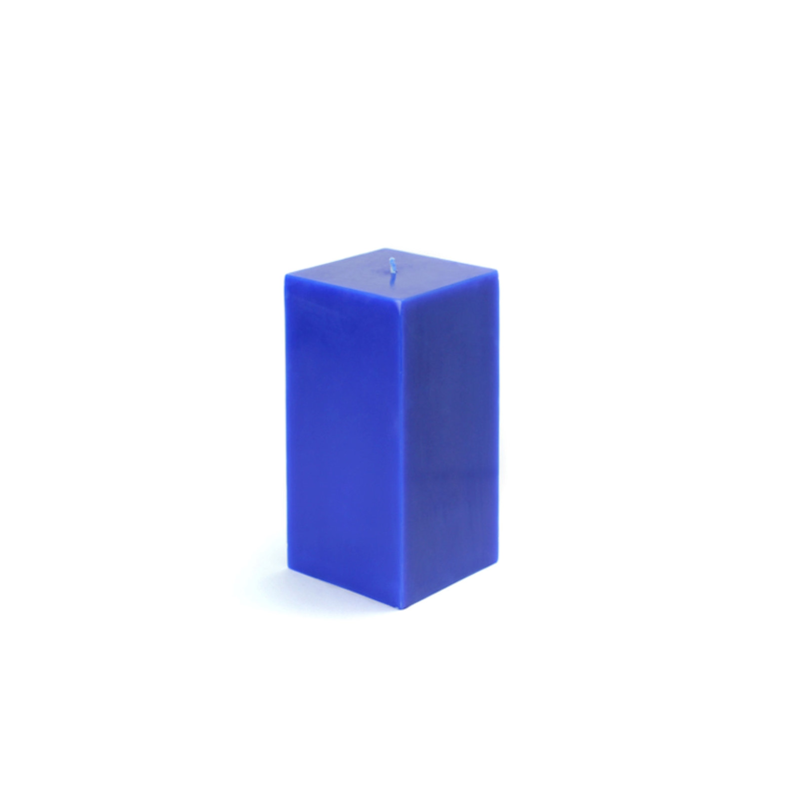 Square Pillar Candle, Blue, 6" H x 3" W x 3" D, Set of 12