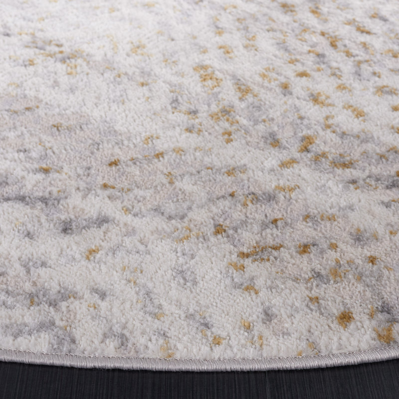 Tapis beige / gris clair Palma 330, Rond 6 pi 7 po